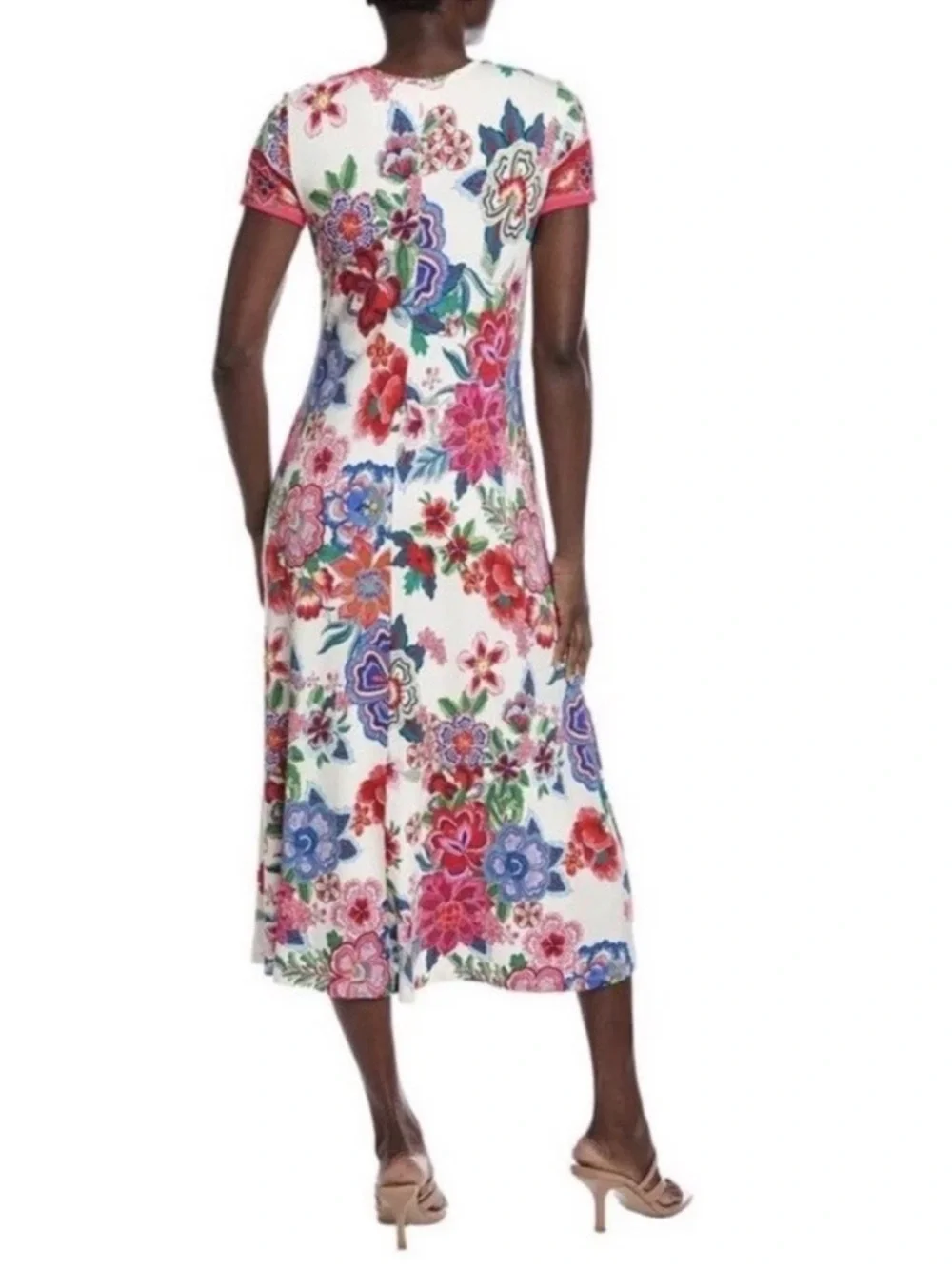 Johnny Was XS The Janie Favorite Cap Sleeve Midi Dress Kallie Scarf NWT White